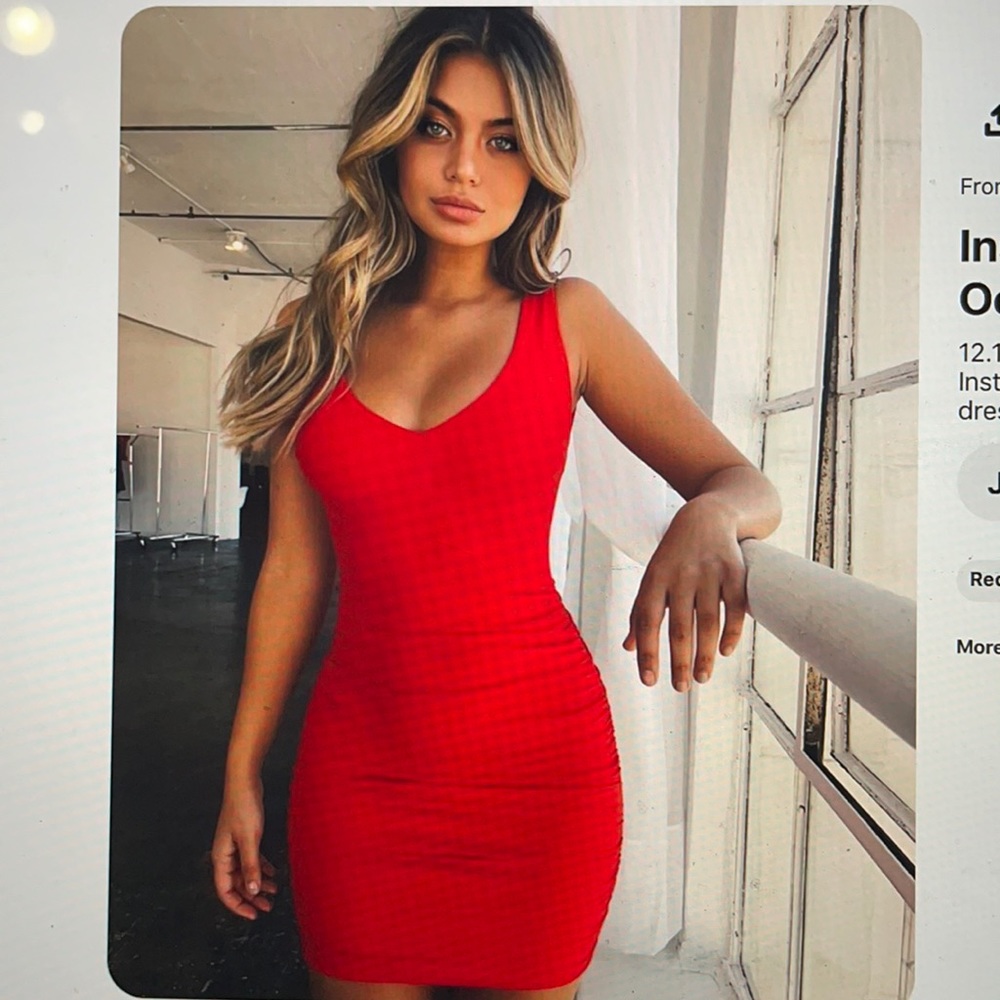 Red bodycon dress-Tigermist